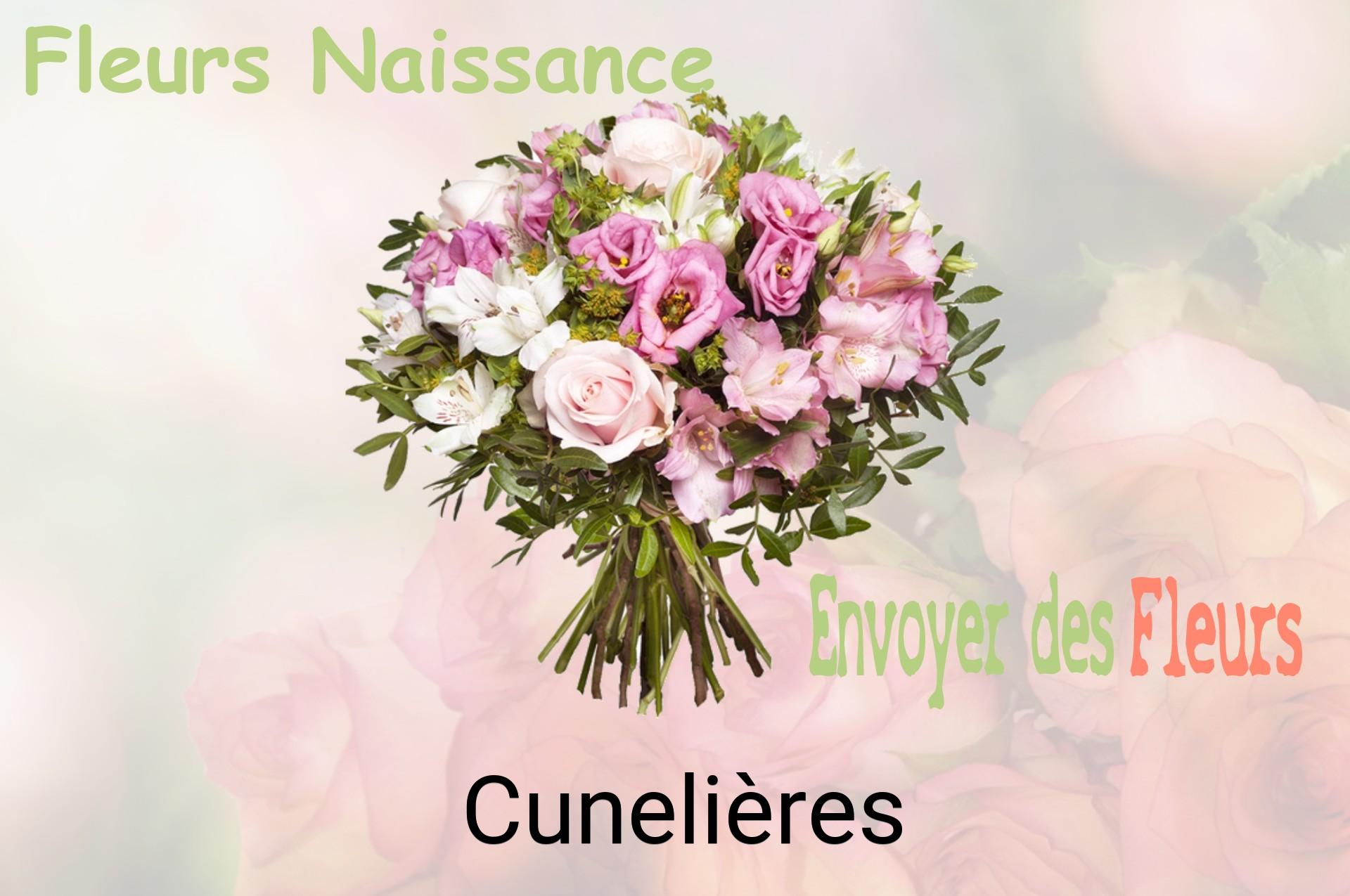 Bouquet de fleurs de naissance livré à Cunelières